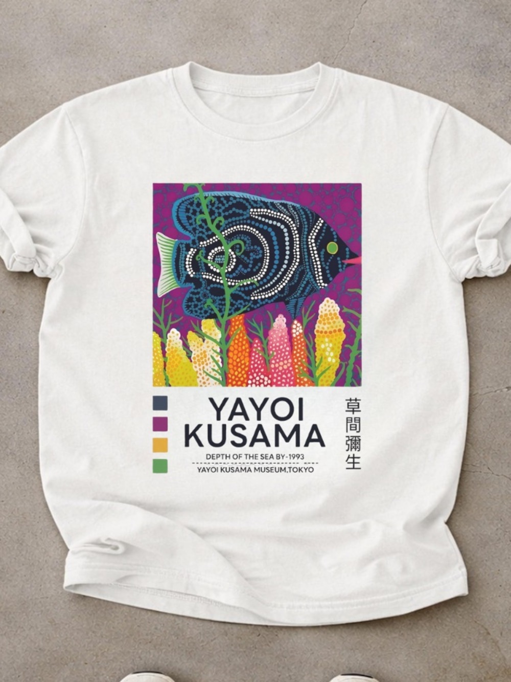 Yayoi Kusama Fish Ocean Depth Of The Sea by 1993 Tokyo Museums Graphic Tee